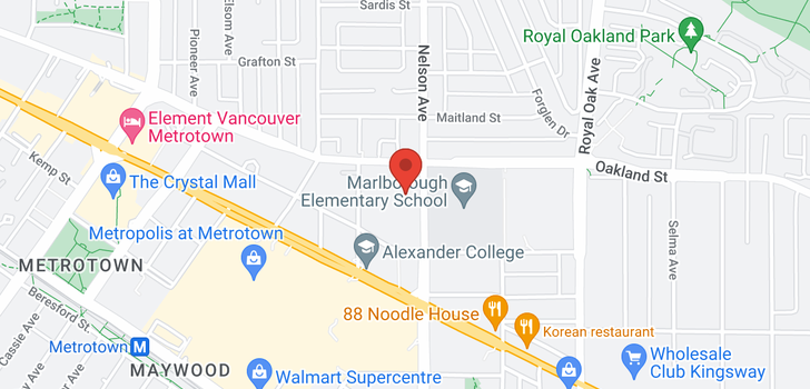 map of 604 6055 NELSON AVENUE